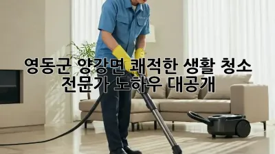 영동군 양강면 쾌적한 생활 청소: 전문가 노하우 대공개!
